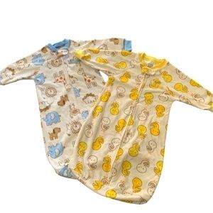 Child of Mine Carter’s Animal Chicks Fleece Onesie Wearable Blanket Size 3-6mos